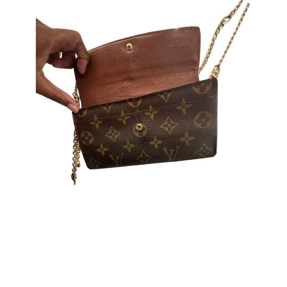 Louis Vuitton Monogram Sarah Wallet on Chain Gold Crossbody Bag Brown 8.5/10 - Picture 11 of 16